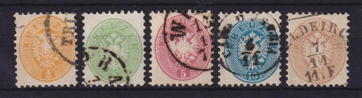 Österreich 1863 Wappen Mi.-Nr. 30-34 Satz kpl.  gestempelt