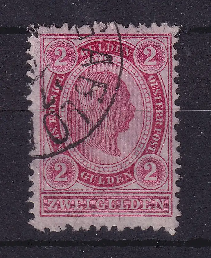 Österreich 1890 Kaiser Franz Joseph 2 Gulden Mi.-Nr. 62  O GABLONZ