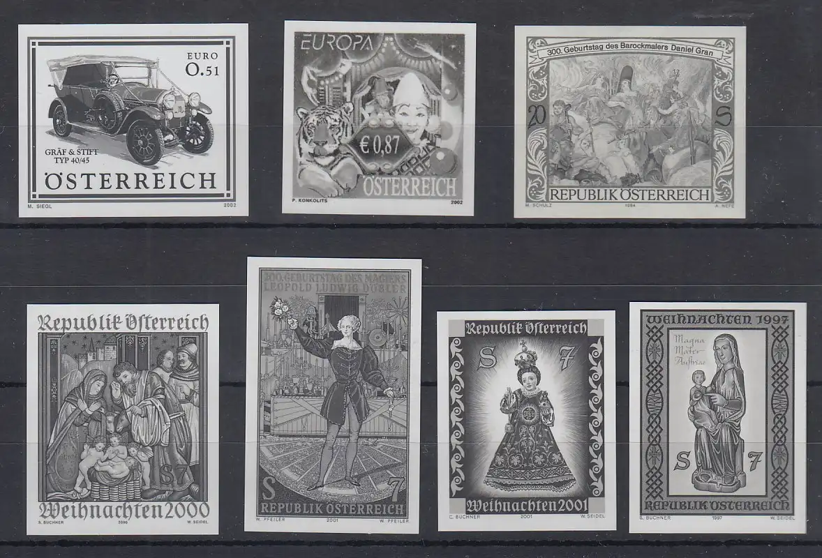 Österreich 1994-2002 Lot 7 versch. Schwarzdrucke 