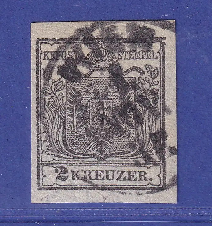 Österreich Wappen 2 Kreuzer  Mi.-Nr. 2 X a  O WIEN