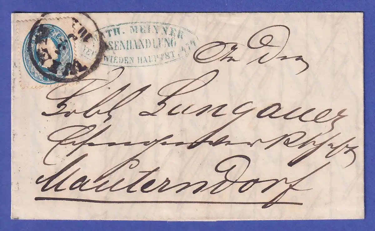 Österreich Franz Joseph 15 Kr Mi.-Nr. 22 a auf Brief mit Einkreis-O WIEN 1862