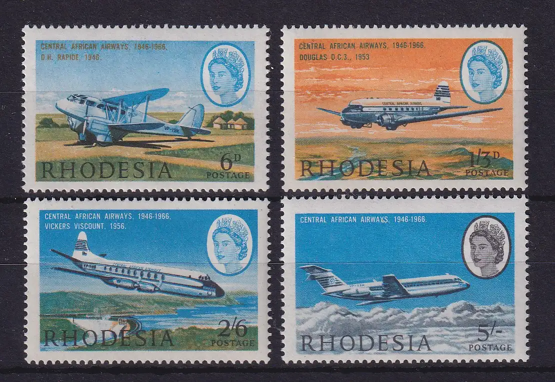 Rhodesien 1966 Flugzeuge Mi.-Nr. 42-45 postfrisch **