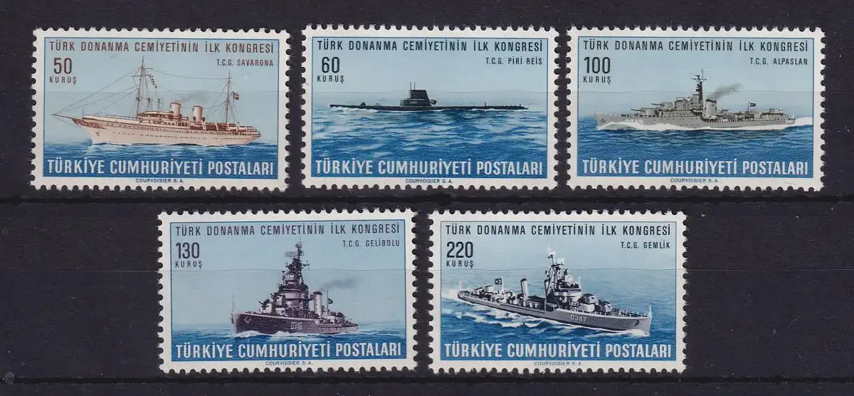 Türkei 1965 Kriegsschiffe Türkische Marine Mi.-Nr. 1971-1975 **