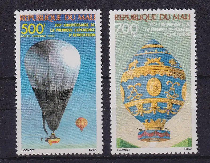 Mali 1983 Ballonfahrt 200 Jahre Luftfahrt Mi.-Nr. 947-948 postfrisch **