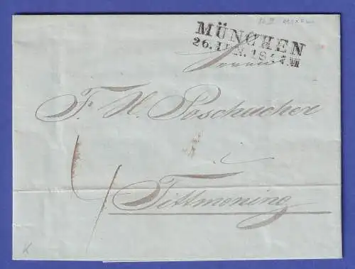 Bayern Vorphila-Brief mit Zweizeiler MÜNCHEN nach Tittmoning 1847