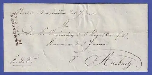 Bayern Vorphila-Brief mit Rayon-Stempel R.4.MÜNCHEN nach Ansbach 1817