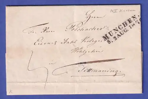 Bayern Vorphila-Brief mit Zweizeiler MÜNCHEN nach Tittmoning 1840