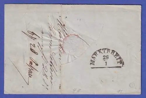 Bayern 6 Kr braun  Mi.-Nr. 4 II auf Brief aus München nach Marktbreit 1856