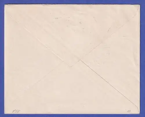 Saargebiet 1934 Luftpostmarke 60 C Mi.-Nr. 158 O SAARBRÜCKEN auf Brief