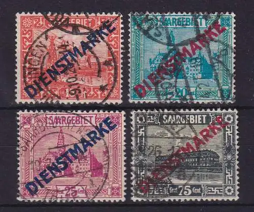 Saargebiet 1923 Dienstmarken Mi.-Nr. 12-15 gestempelt