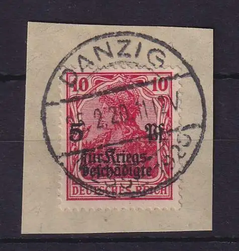Dt. Reich 1920 Danzig-Vorläufer Mi.-Nr. 105 c O DANZIG auf Briefstück gpr. INFLA