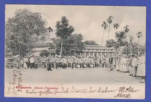 Dt. Kolonien Kiautschou 2 C Mi.-Nr. 29 O TSINGTAU auf AK Tsingtau Stadtpark 1910