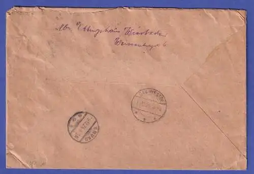Dt. Reich 1924 Mi.-Nr. 342 P als EF auf R-Brief O MAINZ nach Wiessee