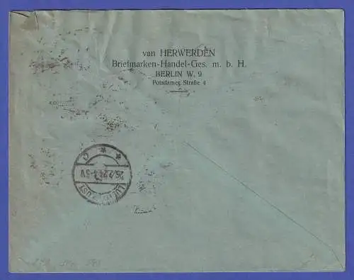 Dt. Reich 1924 Mi.-Nr. 341, 344, 345 O BERLIN auf Eil-Brief nach Ludwigslust
