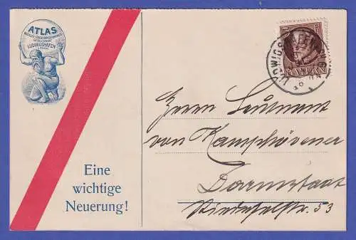 Bayern 1914 Ludwig III. 3 Pf Mi.-Nr. 94 I auf Postkarte O LUDWIGSHAFEN