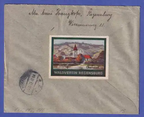 Bayern 1919 Freistaat Mi.-Nr. 144, 145, 146 auf R-Brief O REGENSBURG