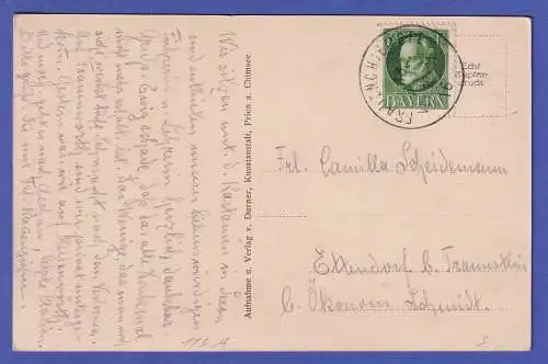 Bayern 1916 Ludwig III. 7 1/2 Pf Mi-Nr. 113 A auf AK Frauengang O FRAUENCHIEMSEE