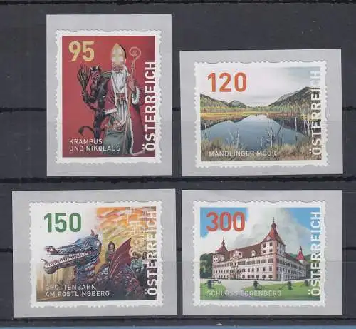 Österreich 2023 Dispenser-Marken 3. Ausgabe Heimat Satz 4 Werte neue Motive **