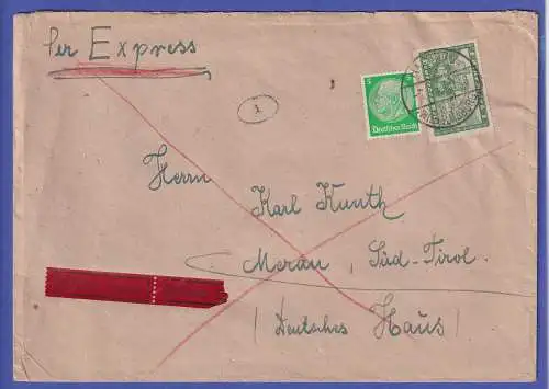 Dt. Reich 1934  Mi.-Nr. 364 und 515 in MiF auf Eil-Brief O HAMBURG-WILHELMSBURG