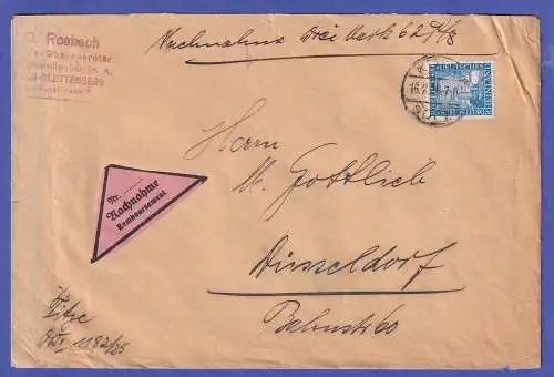 Dt. Reich 1925 Rheinland Mi.-Nr. 374 auf Nachnahme-Brief O KÖLN