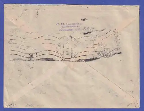 Dt. Reich 1930  Ebert Mi.-Nr. 411, 418 in MiF auf R-Brief O FRANKFURT (MAIN)