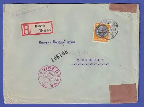 Dt. Reich 1940 Mi.-Nr. 528 als EF auf Zensur-R-Brief O BERLIN nach Teheran