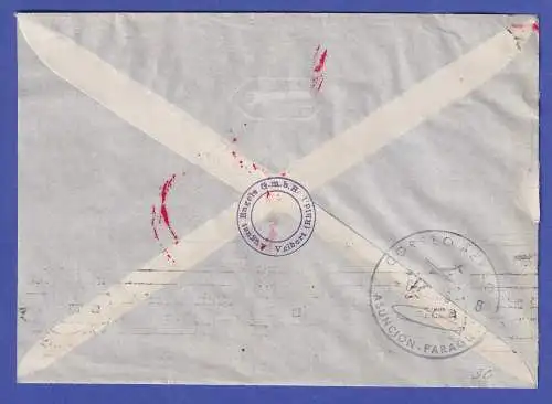 Dt. Reich 1937 Mi.-Nr. 529, 531, 536, 607 in MiF auf Luftpost-Brief O VELBERT