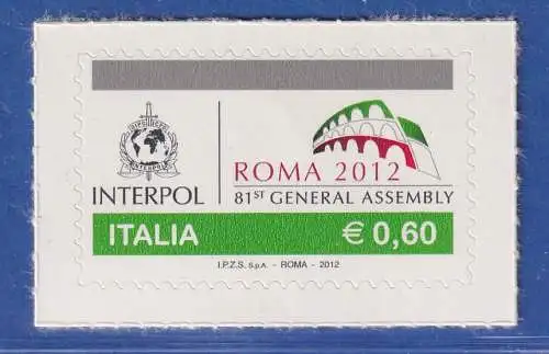 Italien 2012 Generalversammlung von Interpol, Rom  Mi.-Nr. 3579 **