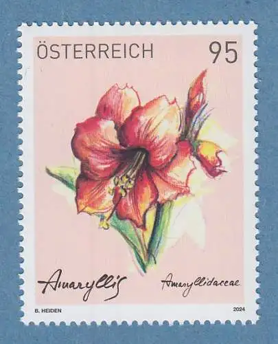 Österreich 2024 Treuebonus-Marke Amaryllis **