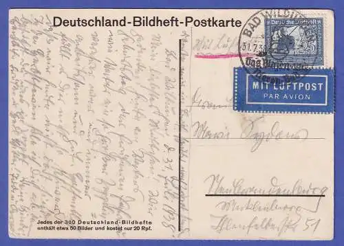 Dt. Reich 1938 Mi.-Nr. 669 auf Luftpost-Karte O BAD WILDUNGEN