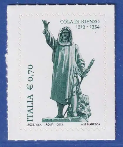 Italien 2013 Cola di Rienzo, römischer Politiker und Volkstribun Mi.-Nr. 3662 **