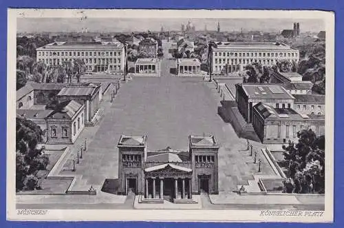 Dt. Reich 1939 Mi.-Nr. 692 Randstück auf AK Königsplatz O MÜNCHEN