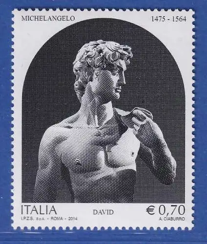 Italien 2014 David, Skulptur von Michelangelo Buonarroti Mi.-Nr. 3683 **