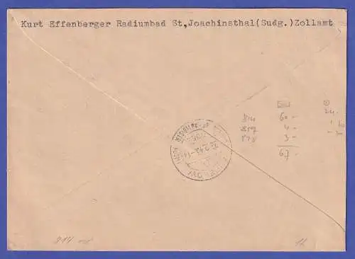 Dt. Reich 1943 Mi.-Nr. 814 u.a. in MiF auf R-Brief O SAAZ