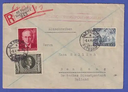 Dt. Reich 1944 Mi.-Nr. 838, 849, 856 als MiF auf R-Brief O ALT TÖPLITZ