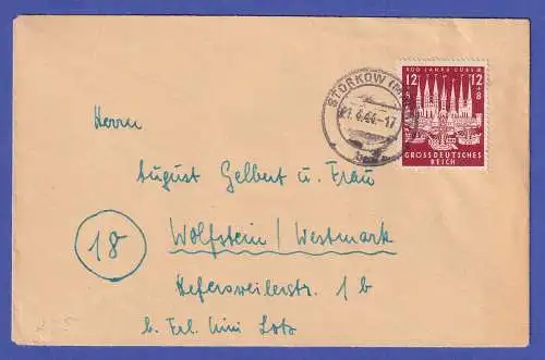 Dt. Reich 1944 Mi.-Nr. 862 auf Brief O STORKOW (MARK)