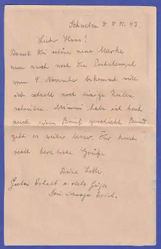 Dt. Reich 1943 Mi.-Nr. 863 auf Brief O SCHWELM