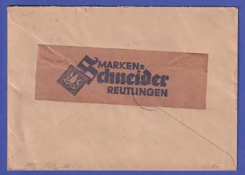 Dt. Reich 1944 Mi.-Nr. 877, 883 und 885 auf R-Brief O REUTLINGEN