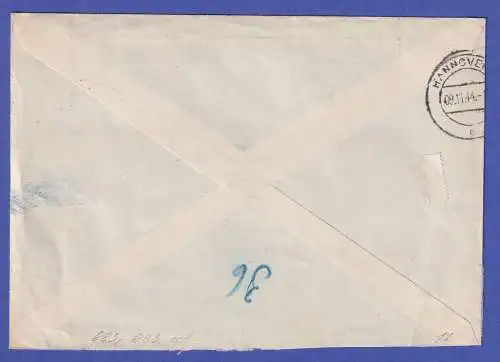 Dt. Reich 1944 Mi.-Nr. 883, 893 u.a. in MiF auf Nachnahme-R-Brief O ALFELD