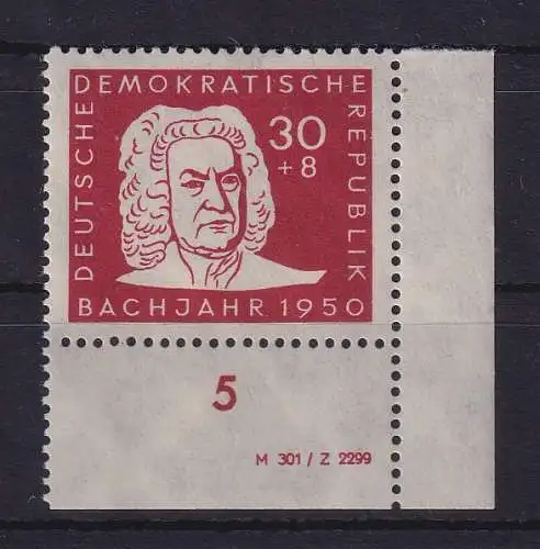 DDR 1950 Bachjahr 30 Pf Mi.-Nr. 258 mit Druckvermerk postfrisch ** 