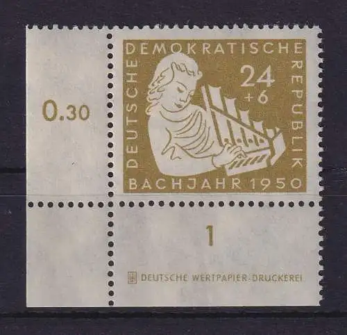 DDR 1950 Bachjahr 24 Pf Mi.-Nr. 257 mit Druckerzeichen postfrisch ** 