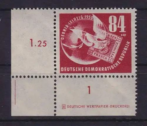 DDR 1950 DEBRIA 84 Pf  Mi.-Nr. 260 mit Druckerzeichen postfrisch ** 