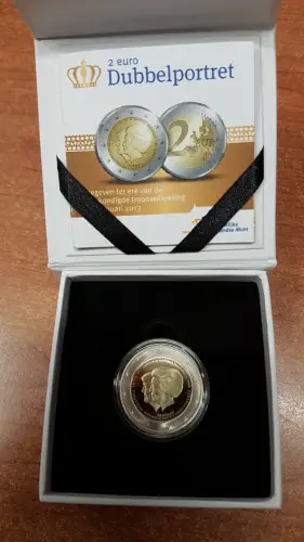 Niederlande 2-Euro Sondermünze 2013 Doppelportrait in PP mit Zertifikat und OVP 
