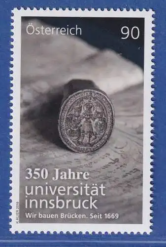 Österreich 2019 Sondermarke Universität Innsbruck Mi.-Nr. 3443 **