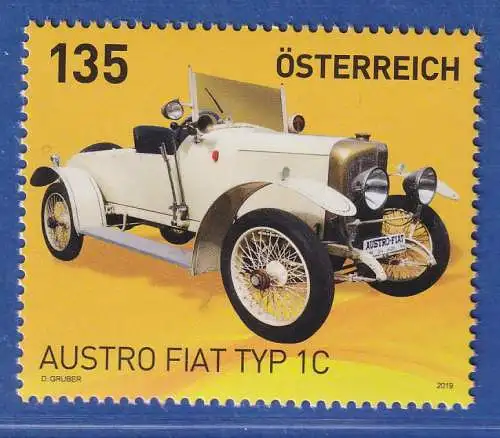 Österreich 2019 Sondermarke Austro Fiat Typ 1C Mi.-Nr. 3444 **