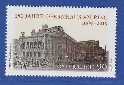 Österreich 2019 Sondermarke Opernhaus am Ring, Wien Mi.-Nr. 3450 **