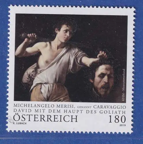 Österreich 2019 Sondermarke David mit dem Haupt des Goliath Mi.-Nr. 3452 **