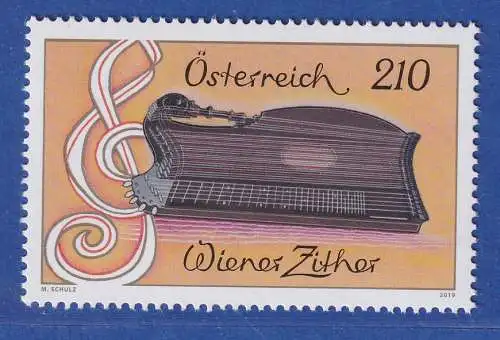Österreich 2019 Sondermarke Wiener Zither Mi.-Nr. 3453 **