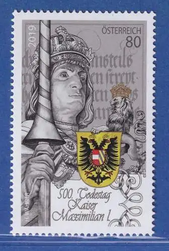 Österreich 2019 Sondermarke Kaiser Maximilian I.  Mi.-Nr. 3457 **