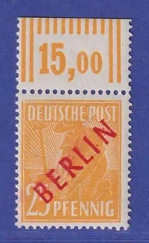 Berlin 1949 Rotaufdruck 25 Pf Mi.-Nr. 27 WOR ** gpr. SCHLEGEL BPP